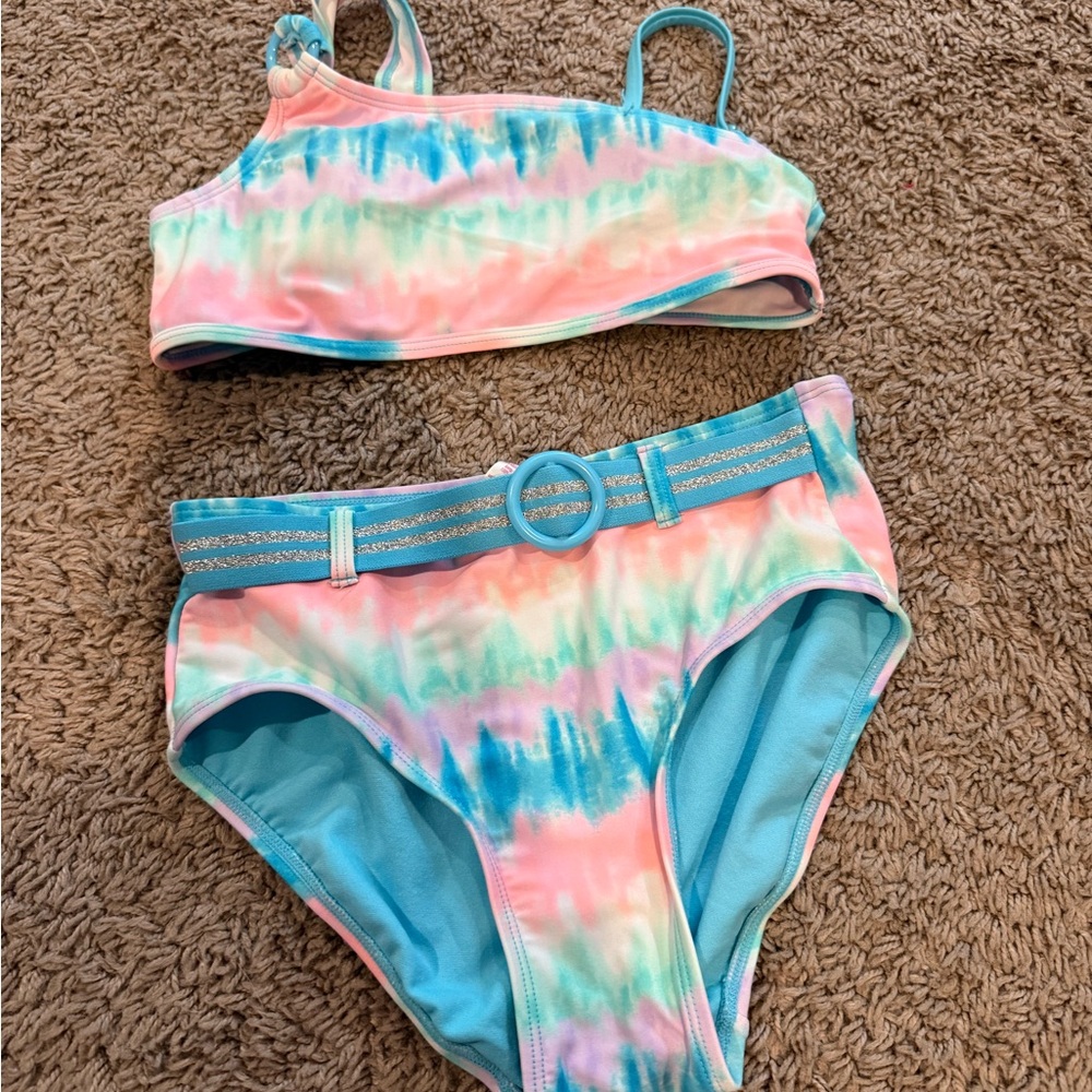 Justice Tie-Dye Bikini Set - Pink, Blue, Green